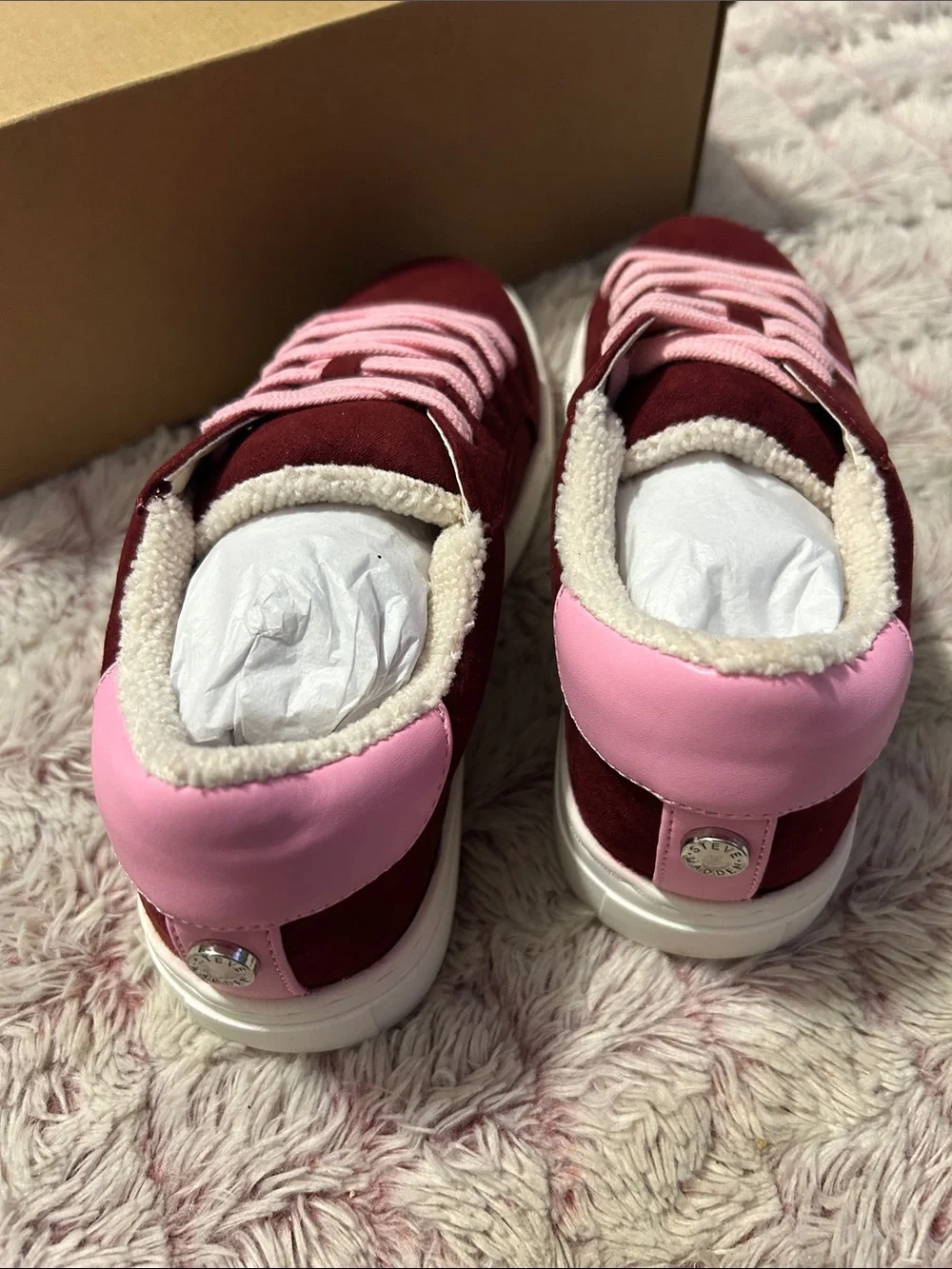 Steve Madden Burgundy Suede Sneakers with stars